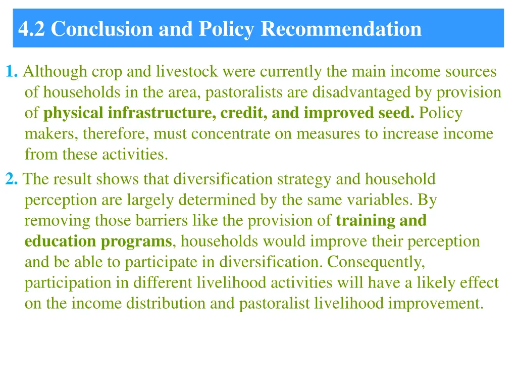 4 2 conclusion and policy recommendation