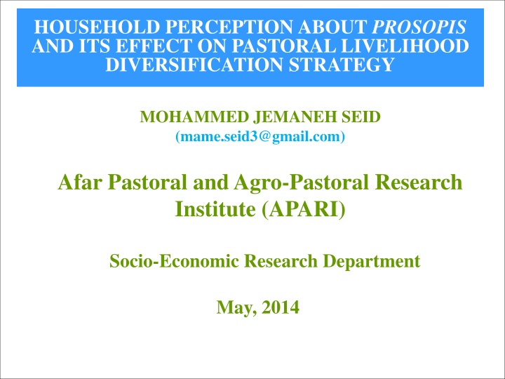 household perception about prosopis