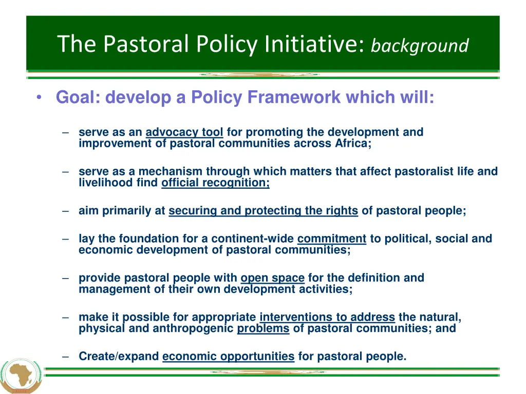 the pastoral policy initiative background 3