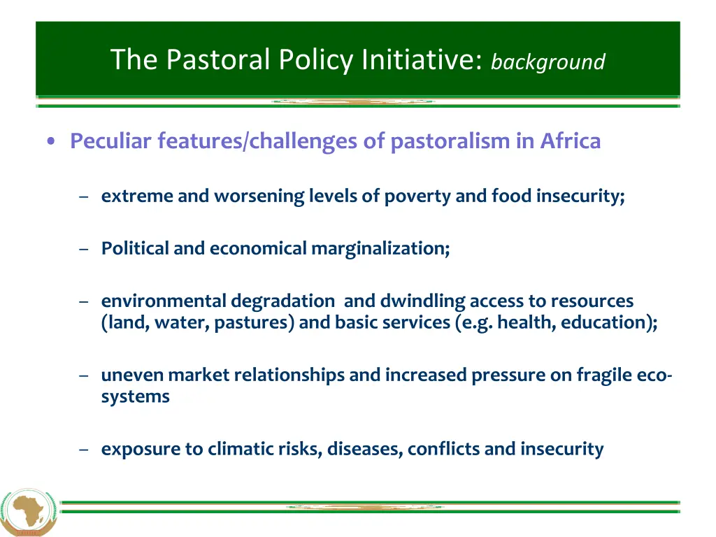 the pastoral policy initiative background