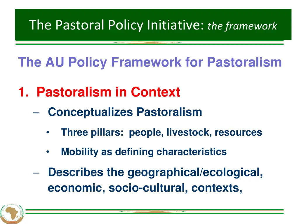 the pastoral policy initiative the framework