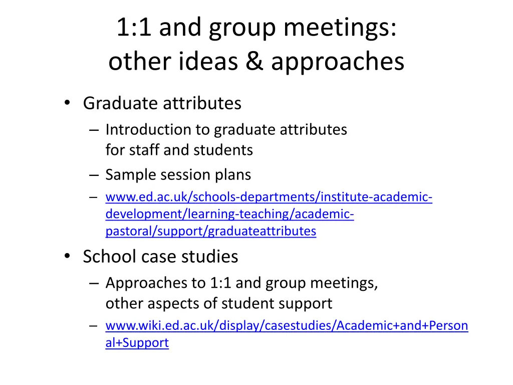 1 1 and group meetings other ideas approaches 2