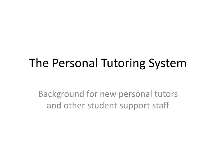 the personal tutoring system