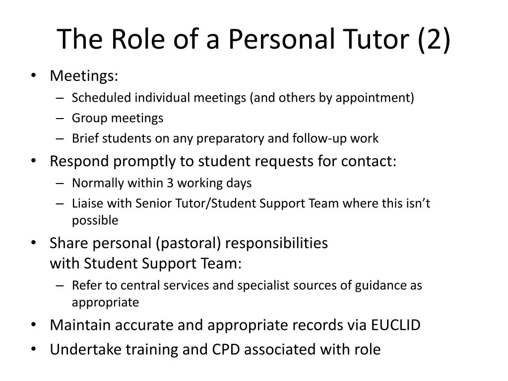 the role of a personal tutor 2