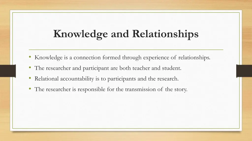 knowledge and relationships