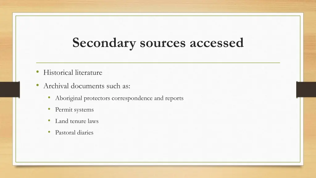 secondary sources accessed