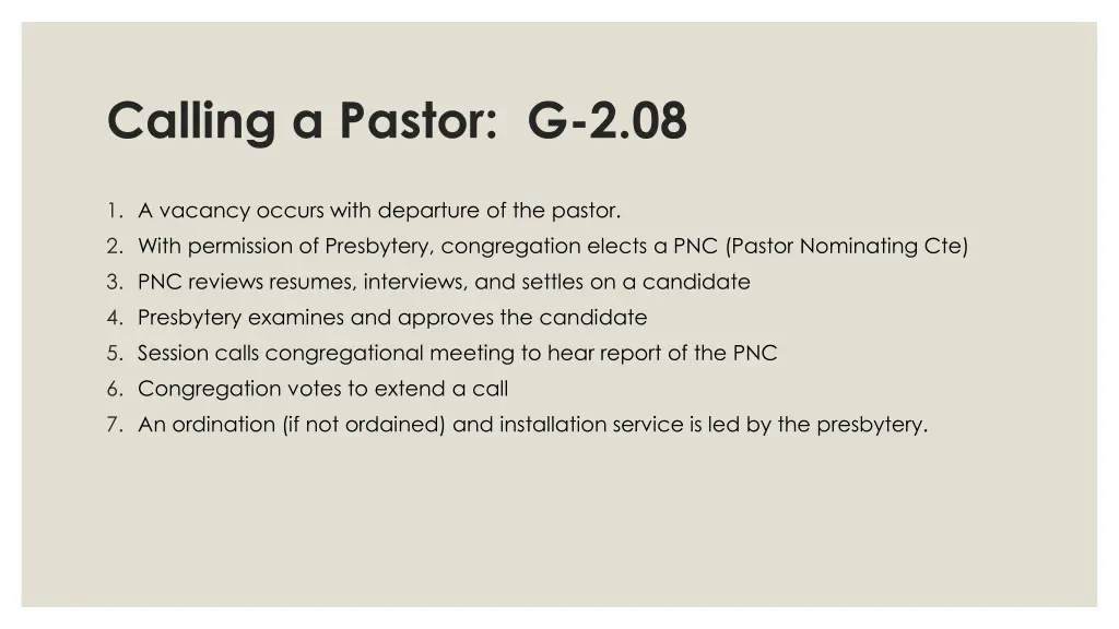 calling a pastor g 2 08