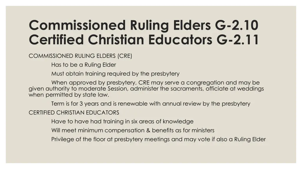 commissioned ruling elders g 2 10 certified