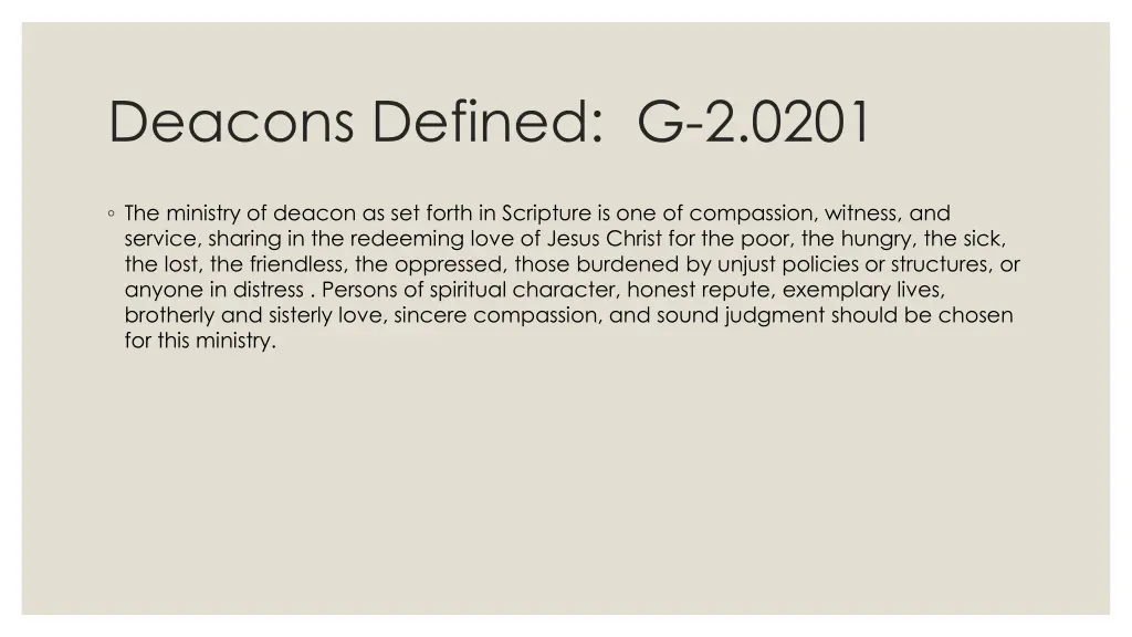 deacons defined g 2 0201