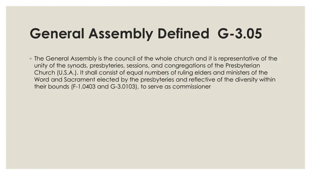 general assembly defined g 3 05