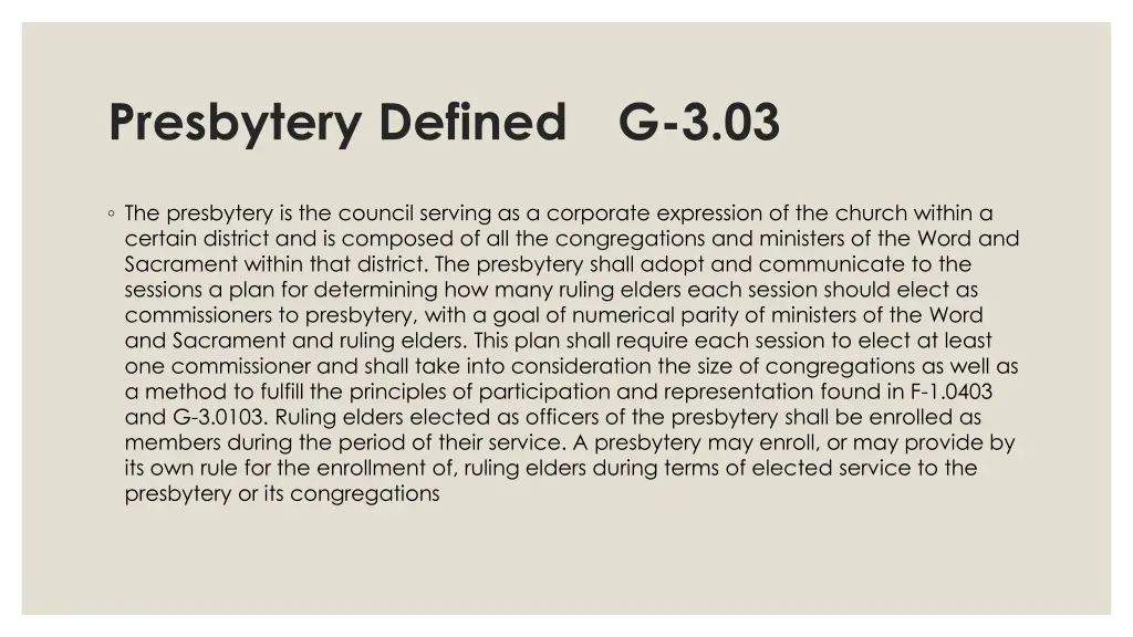 presbytery defined