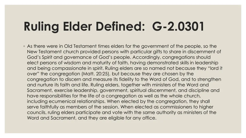 ruling elder defined g 2 0301