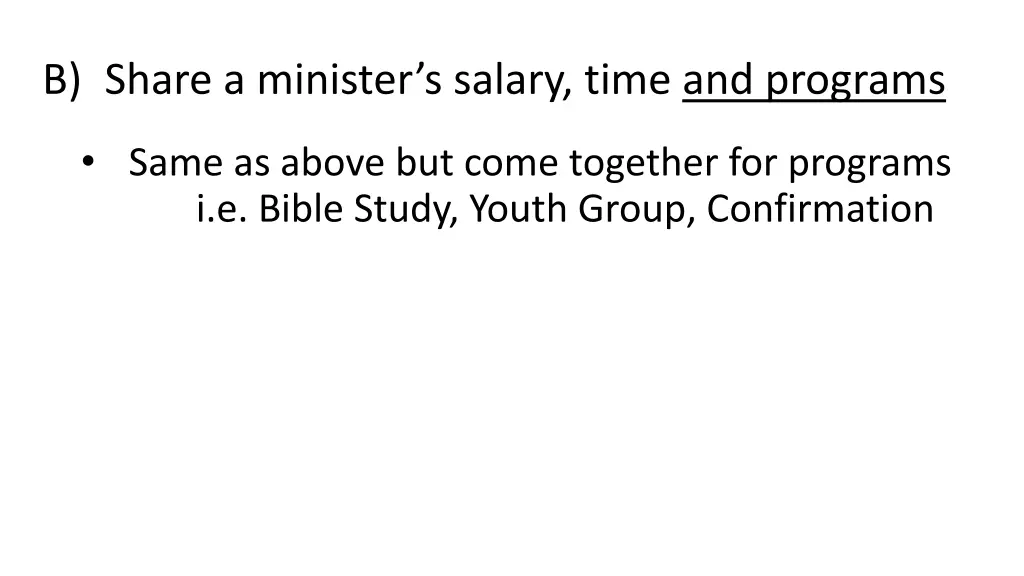 b share a minister s salary time and programs