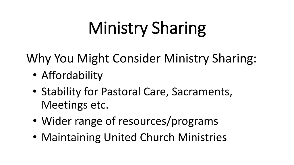 ministry sharing ministry sharing