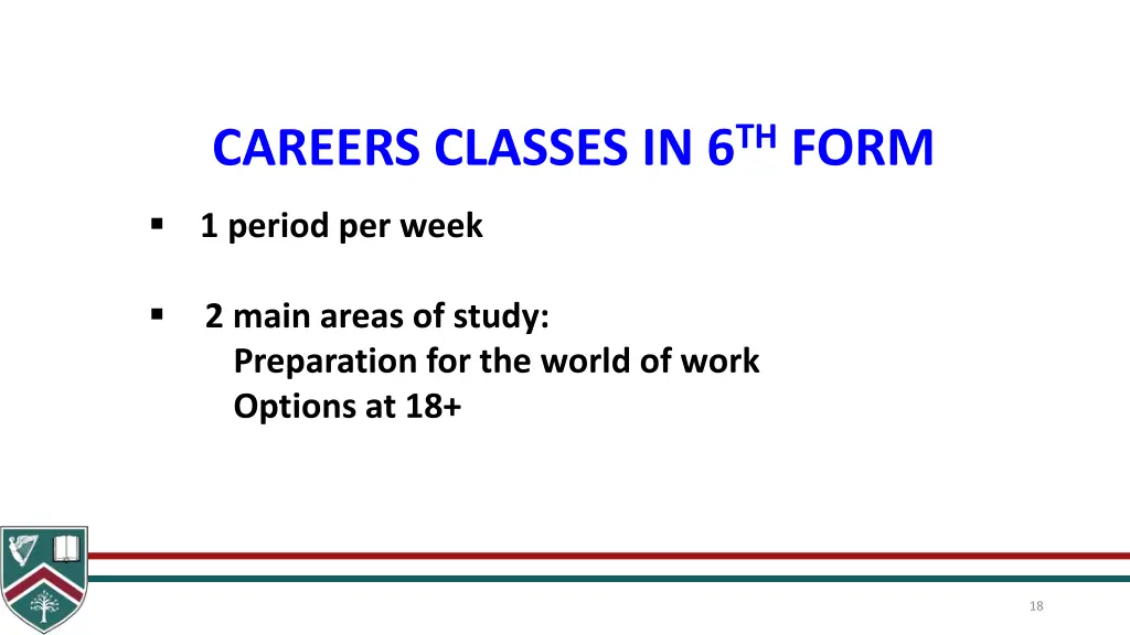 careers classes in 6 th form