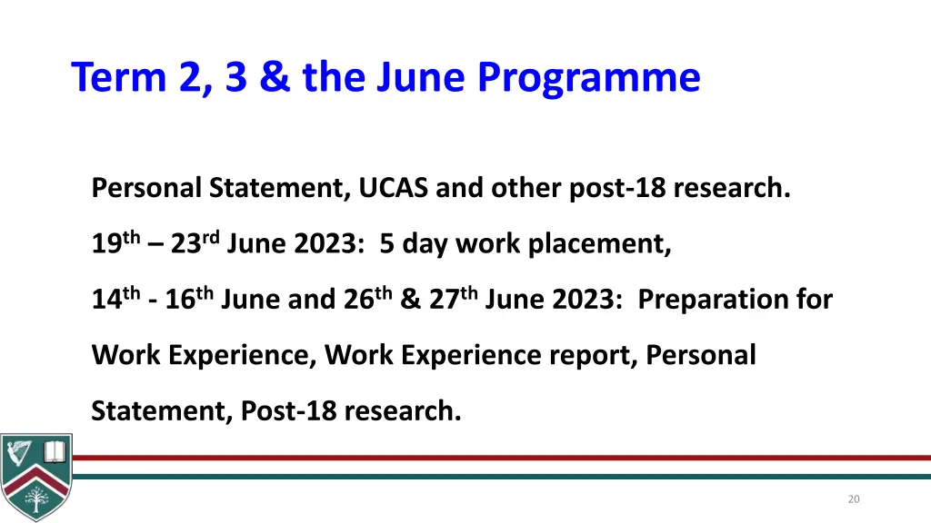 term 2 3 the june programme