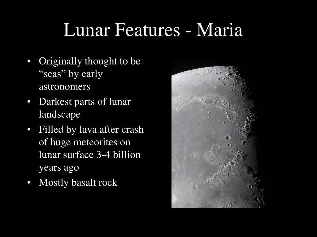 lunar features maria