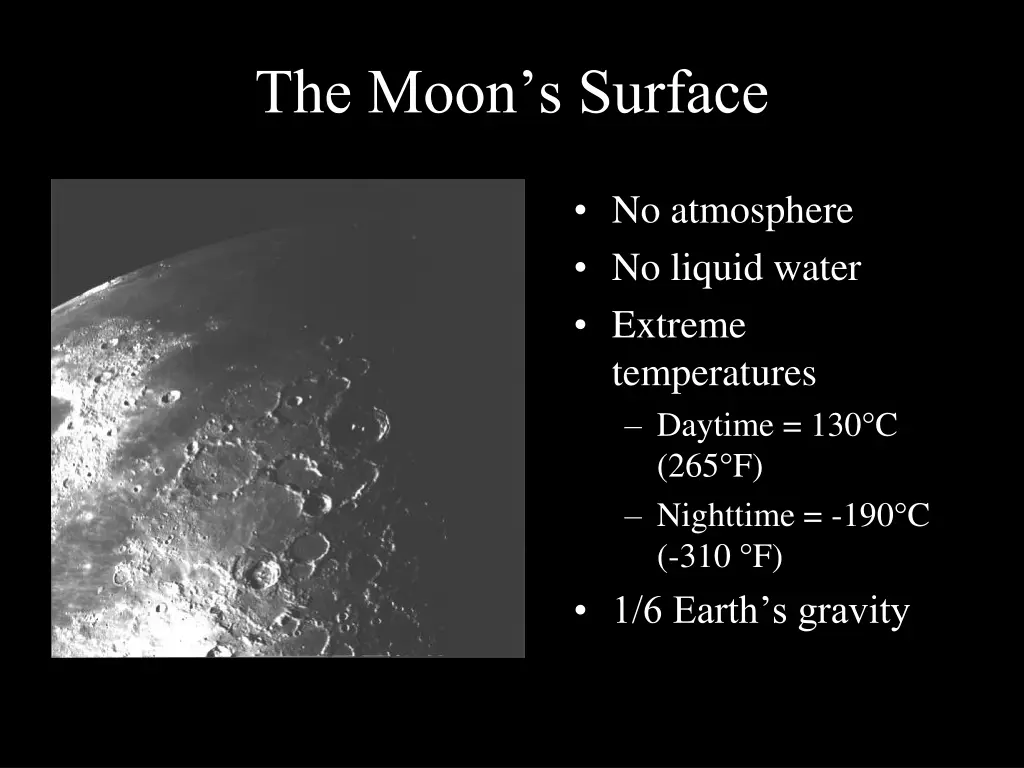 the moon s surface