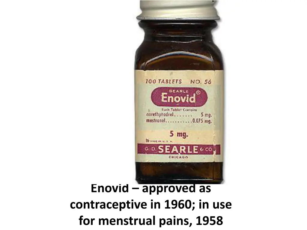 enovid approved as contraceptive in 1960