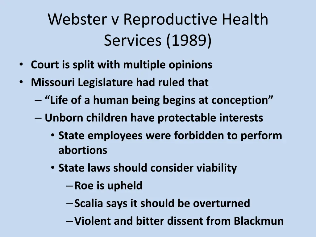 webster v reproductive health services 1989