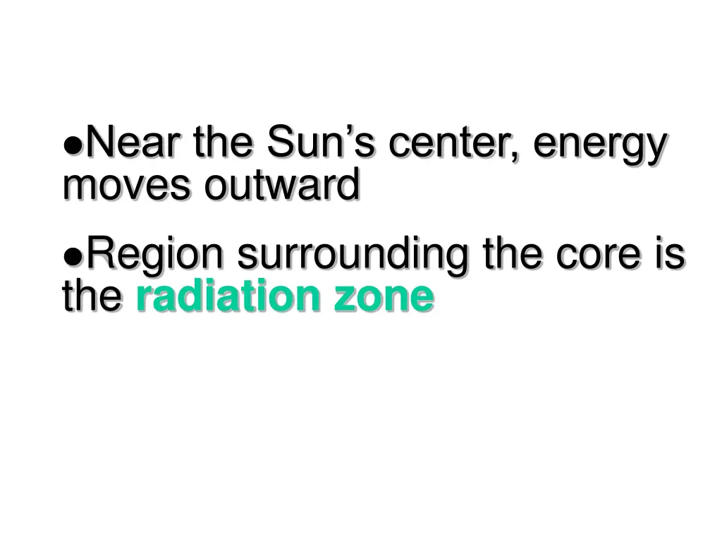 near the sun s center energy moves outward