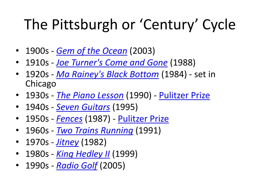 the pittsburgh or century cycle