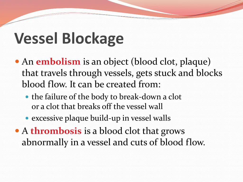 vessel blockage