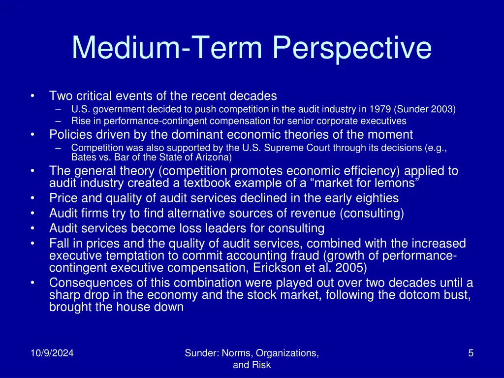 medium term perspective