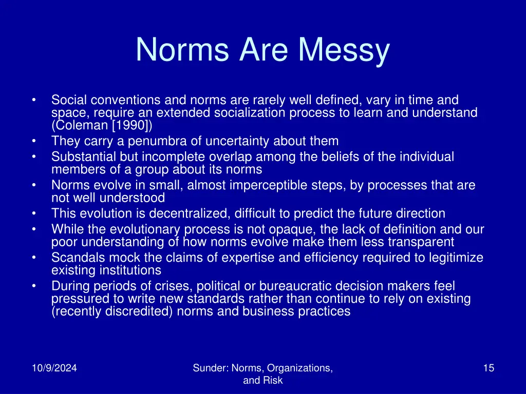 norms are messy