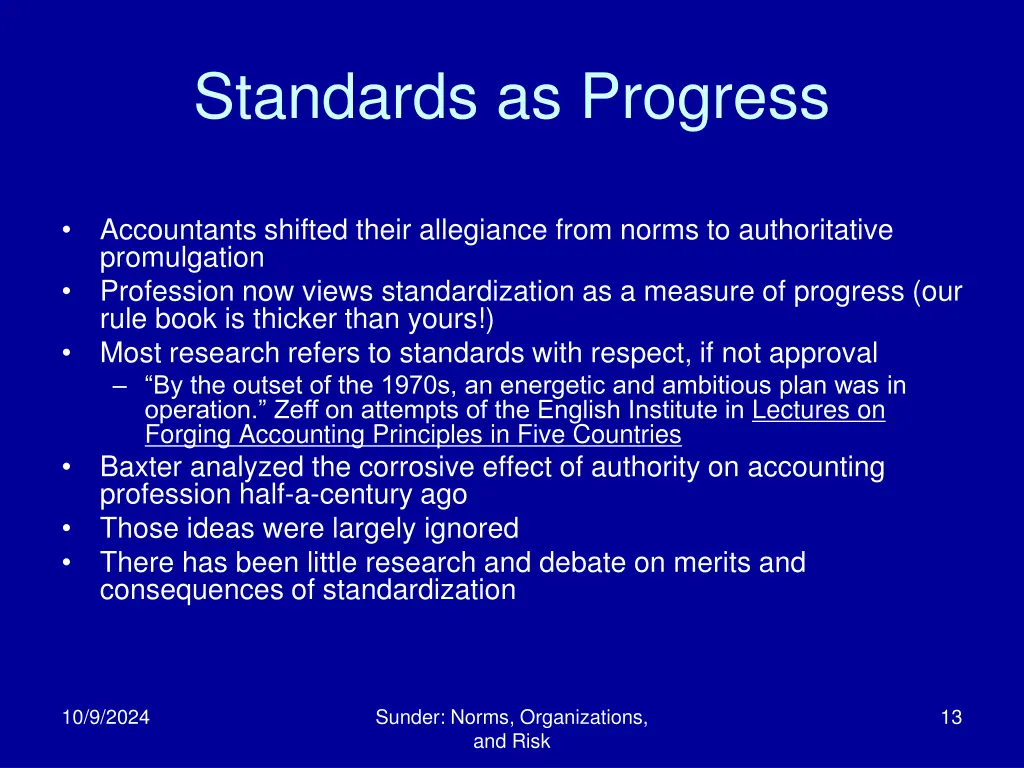 standards as progress