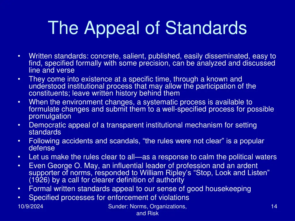 the appeal of standards