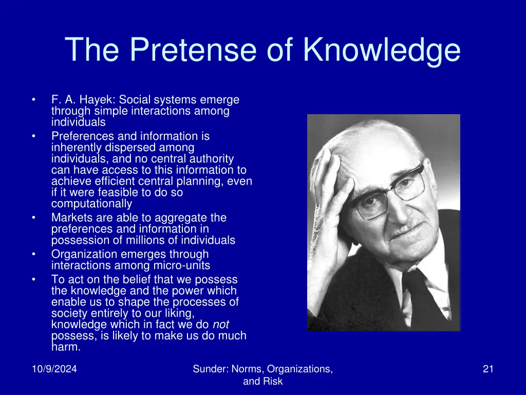 the pretense of knowledge