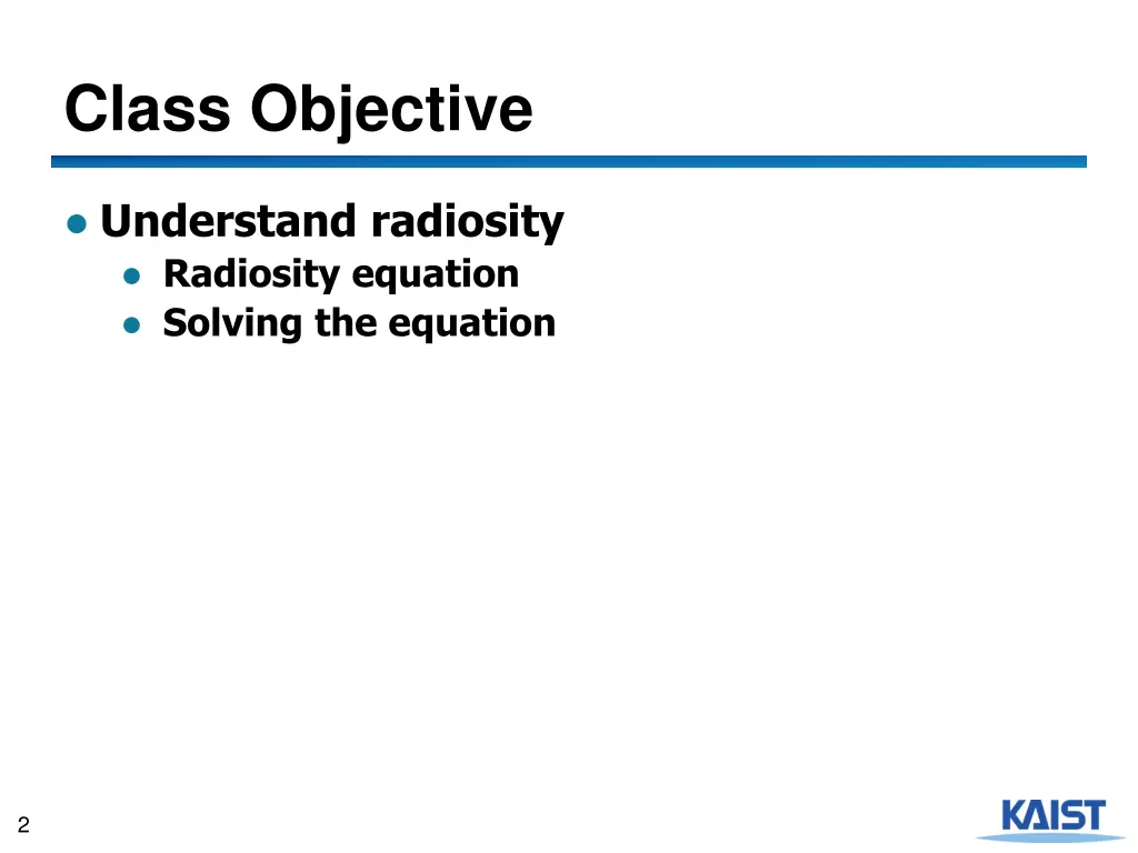 class objective