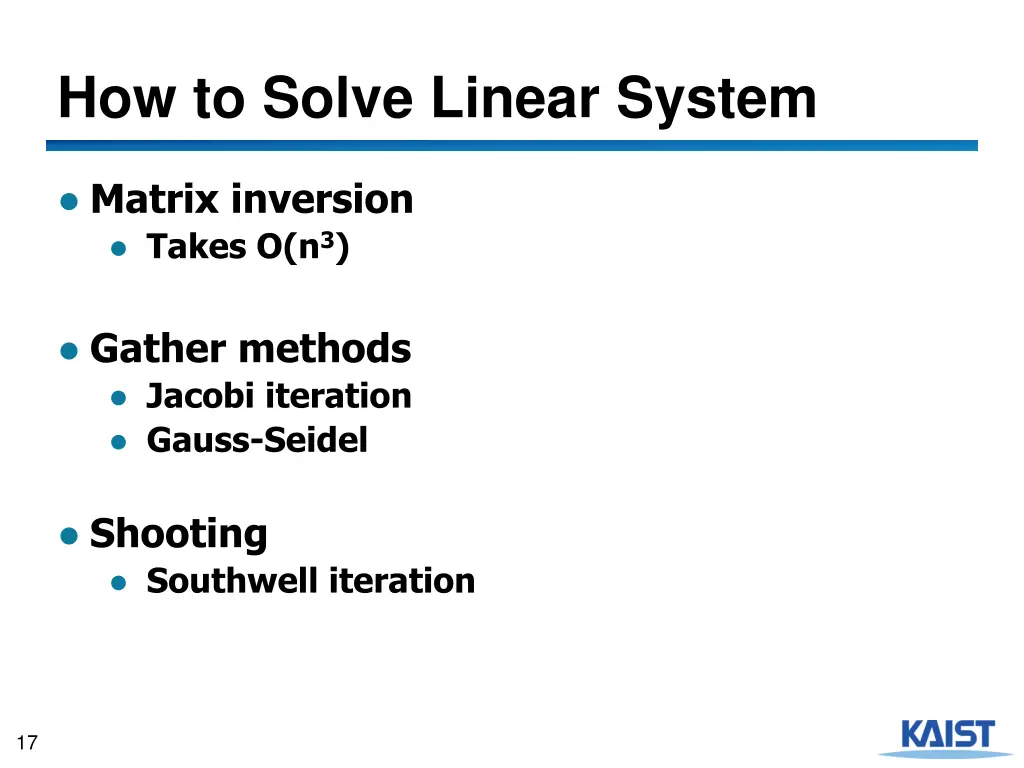 how to solve linear system