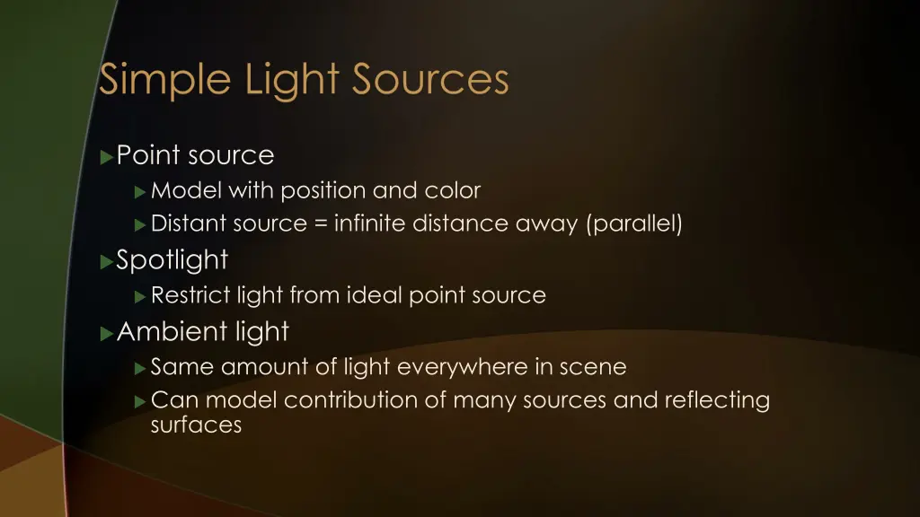 simple light sources