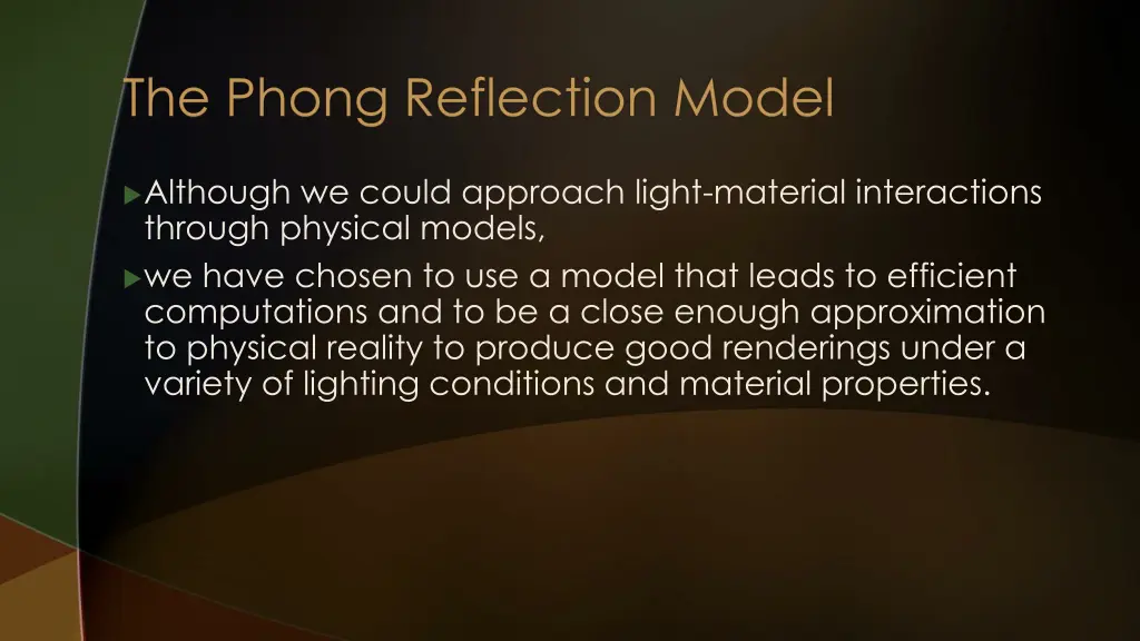 the phong reflection model