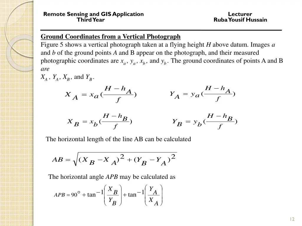 remote sensing and gis application lecturer third 10