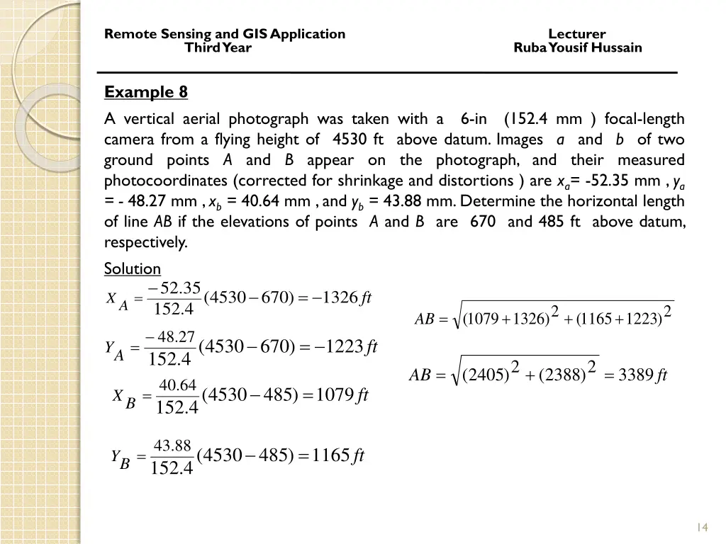 remote sensing and gis application lecturer third 12