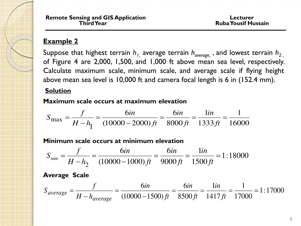 remote sensing and gis application lecturer third 6