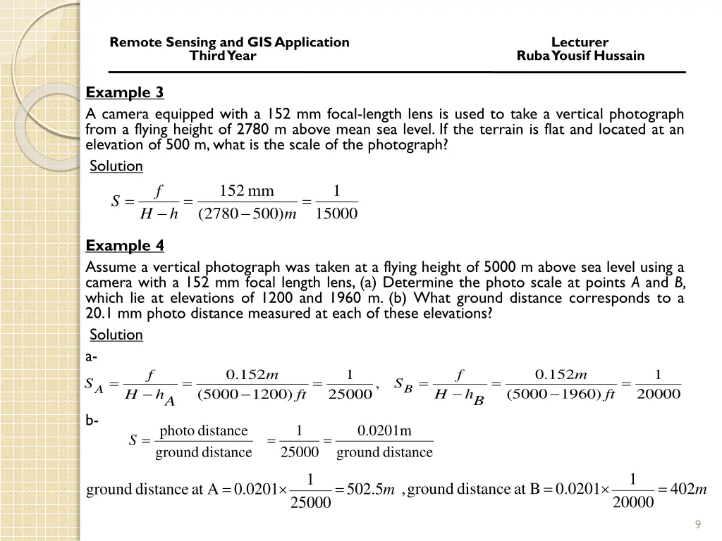 remote sensing and gis application lecturer third 7