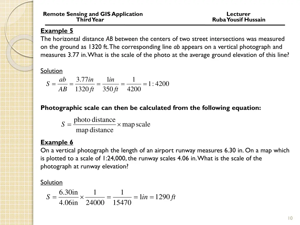 remote sensing and gis application lecturer third 8