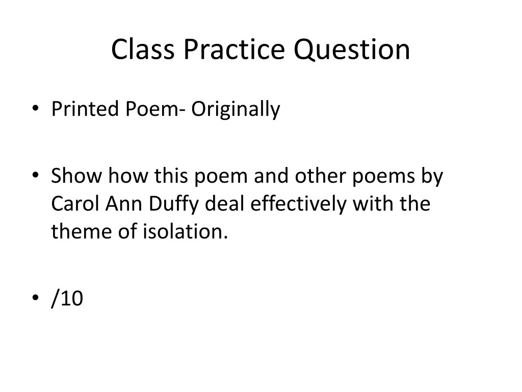 class practice question