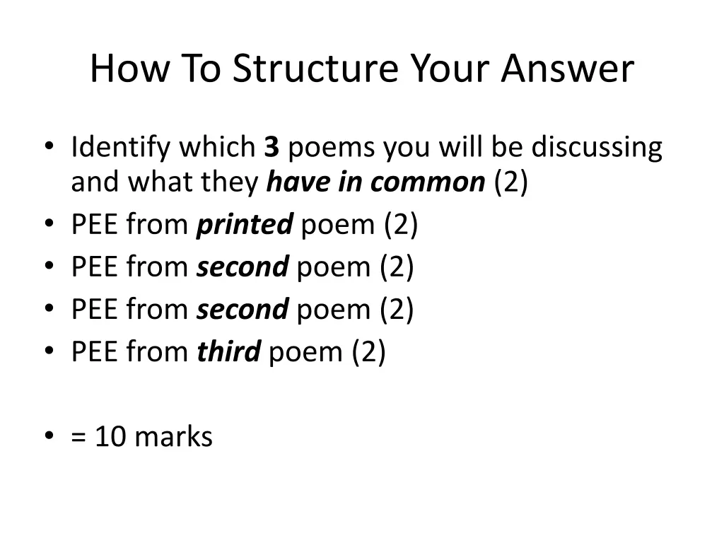 how to structure your answer