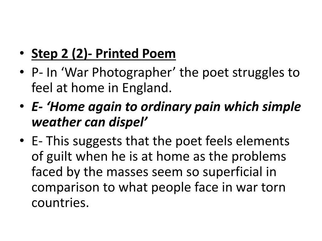 step 2 2 printed poem p in war photographer