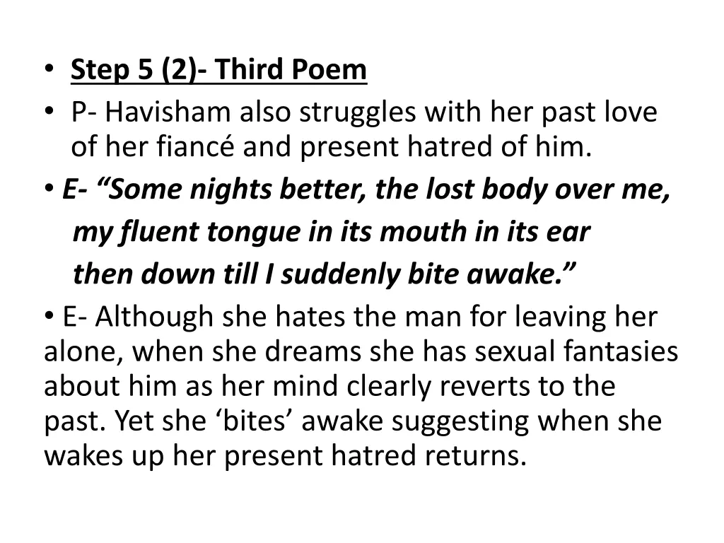 step 5 2 third poem p havisham also struggles