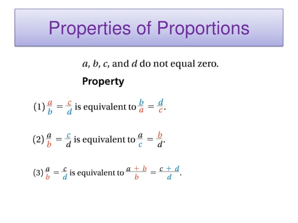 properties of proportions