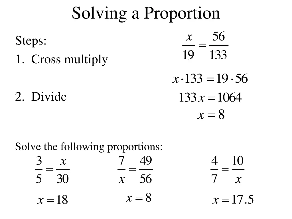 solving a proportion