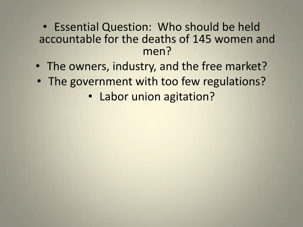 essential question who should be held accountable