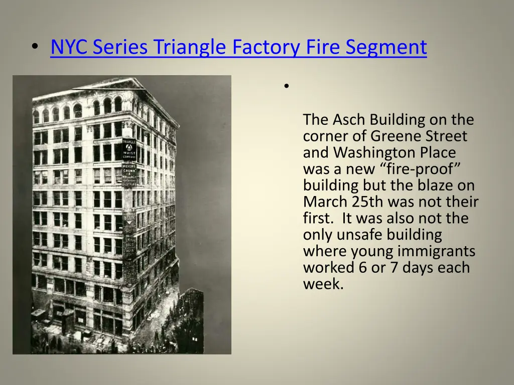 nyc series triangle factory fire segment