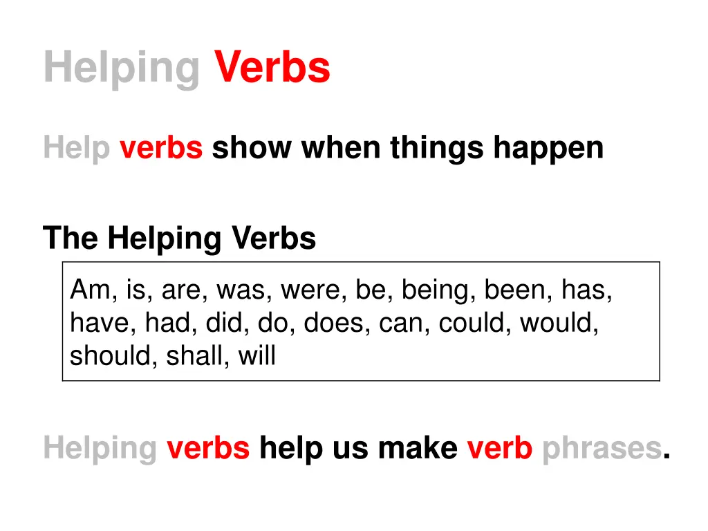 helping verbs